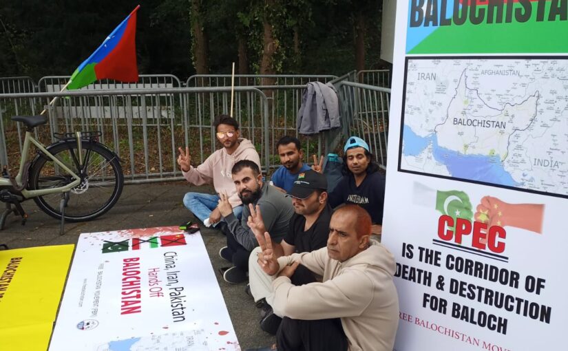  Free Balochistan Movement Starts 24-Hour Vigil at Chinese Embassy in Netherlands