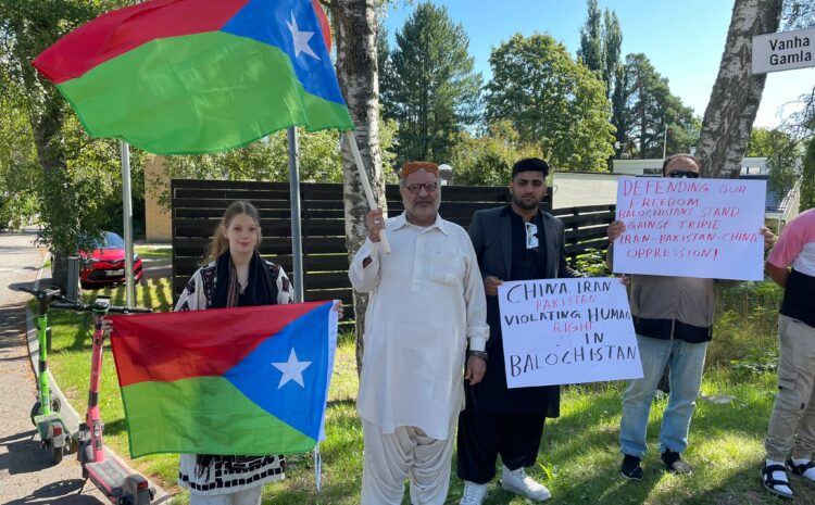  Free Balochistan Movement Protests in front of Chinese Embassy in Finland