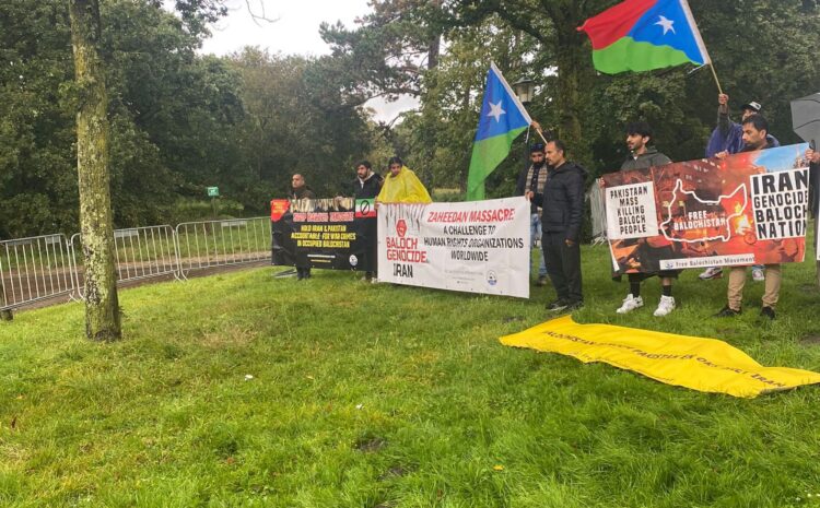  Free Balochistan Movement Protests Iranian Atrocities in Zahedan at The Hague, Netherlands
